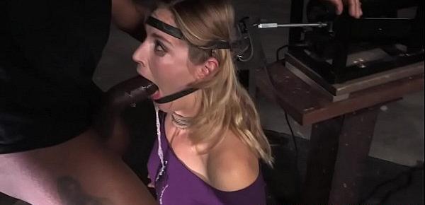  BDSM sub machine held and facefucked by bbc